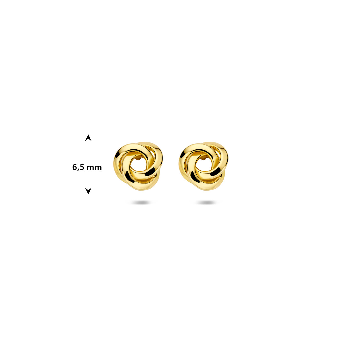 Ohrstecker Knopf 6,5 mm 14K Gelbgold