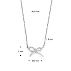 collier strik 40 + 4 cm zilver gerhodineerd