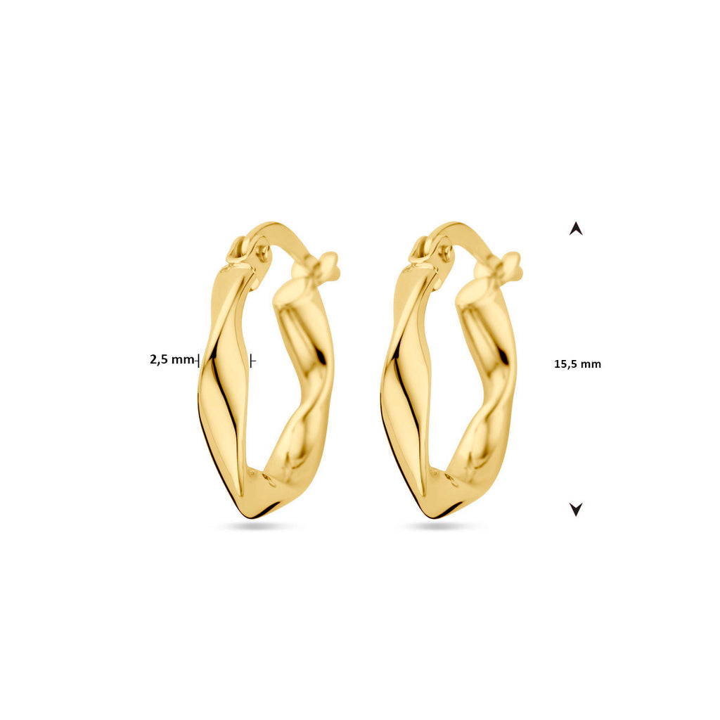 9k oorringen gedraaide buis 2,5 mm 9K geel - gedraaid