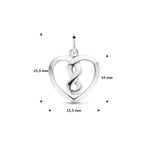 hanger hart en infinity zilver gerhodineerd