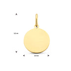 graveerhanger rond 25 mm 14K geelgoud - rond