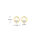 oorknoppen lab grown diamant 0.13ct (2x 0.065ct) f vs 6,5 mm 14K geelgoud