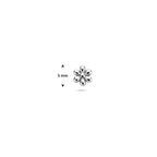flat back piercing bloem 5 mm zilver gerhodineerd