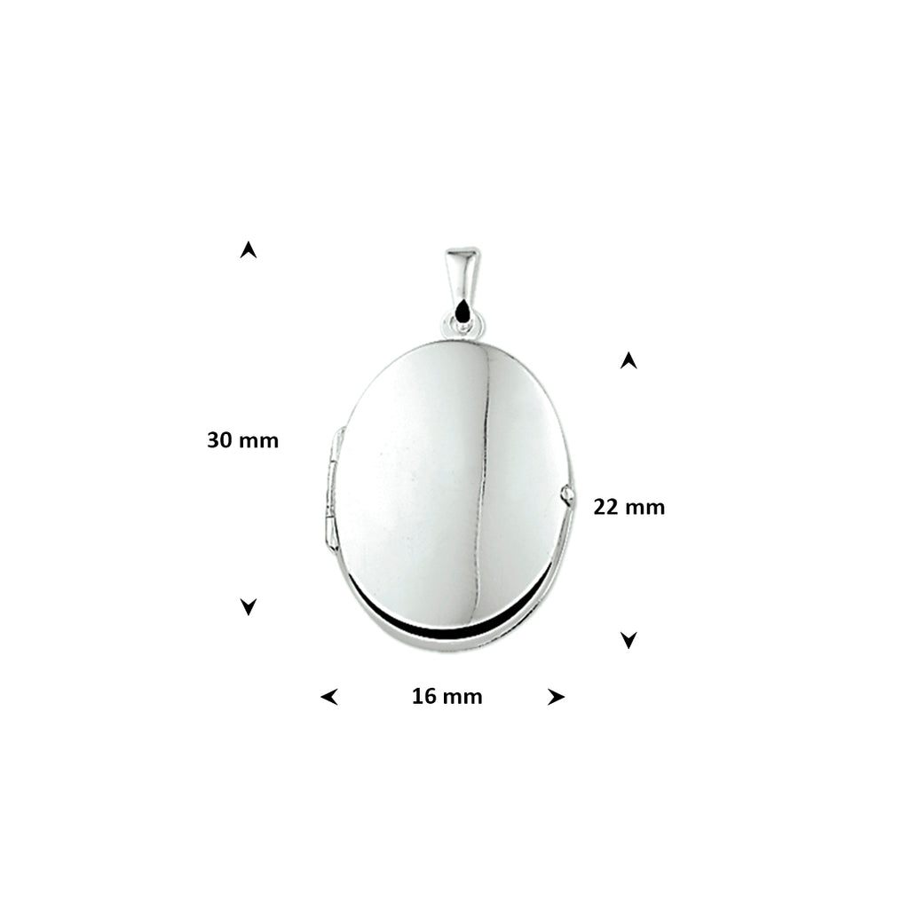 medaillon 22 mm zilver gerhodineerd