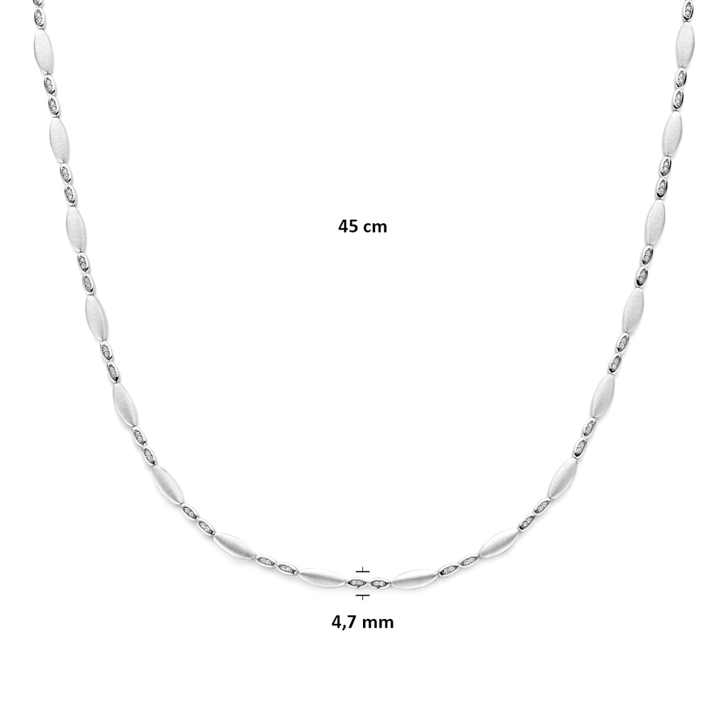 Halskette Zirkonia poliert/matt 4,7 mm 45 cm Silber rhodiniert