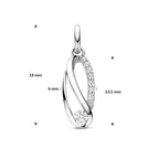 hanger zirkonia 13,5 mm zilver gerhodineerd