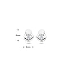 oorknoppen zirkonia poli/mat 8 mm zilver gerhodineerd