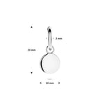 oorring per stuk 13 mm zilver gerhodineerd
