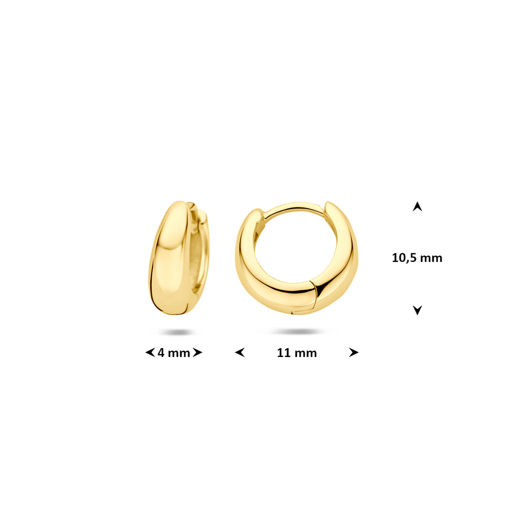 klapoorringen buis 4 mm 1 micron zilver verguld (geel)