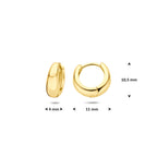 klapoorringen buis 4 mm 1 micron zilver verguld (geel)