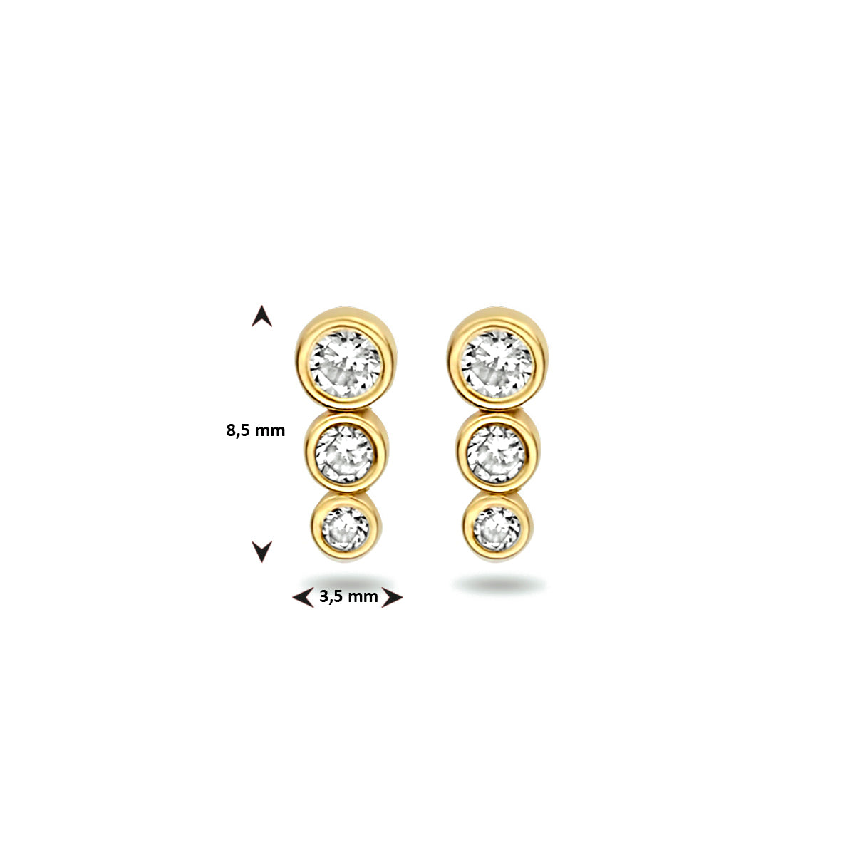 Ohrstecker Zirkonia 14K Gelbgold