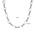 Halskette 11,5 mm 46 cm Silber rhodiniert