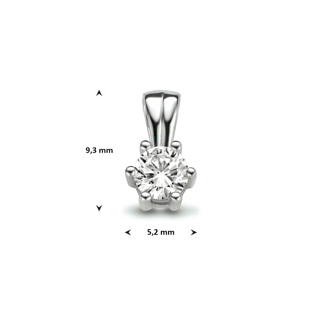 Anhänger Zirkonia 9,3 mm rhodiniertes Silber