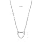 Halskette Herz 41 + 4 cm Silber rhodiniert