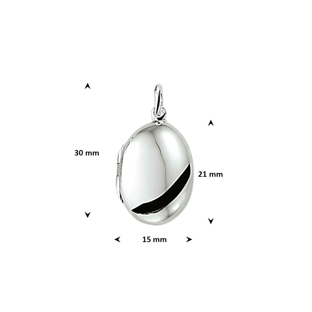 medaillon 21 mm zilver gerhodineerd