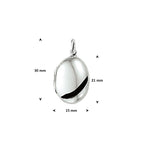 medaillon 21 mm zilver gerhodineerd