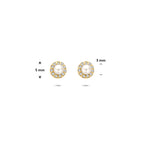 oorknoppen parel en zirkonia 5 mm 14K geelgoud