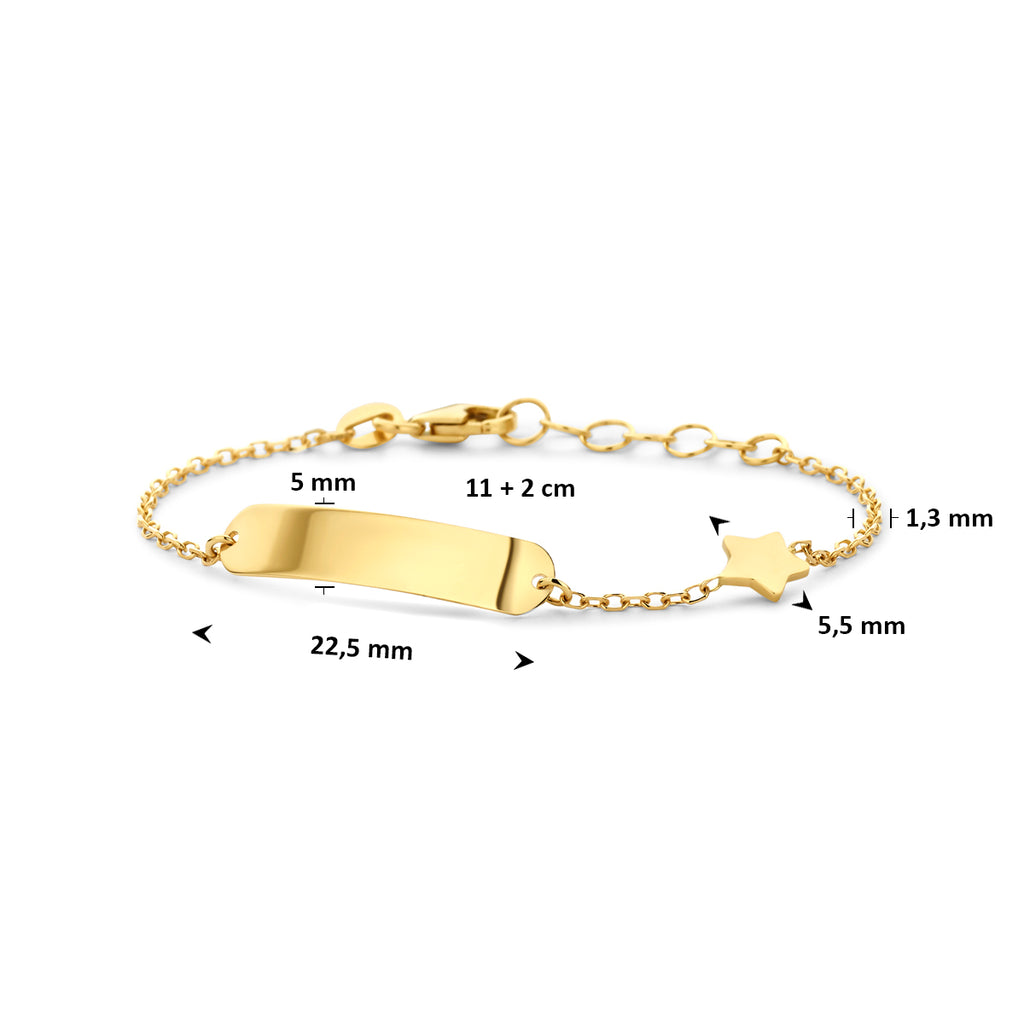 graveerarmband ster 11 + 2 cm 14K geelgoud