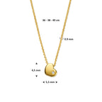 Halskette Herz Labordiamant 0.01ct G VS 36 - 38 - 40 cm 14K Gelbgold
