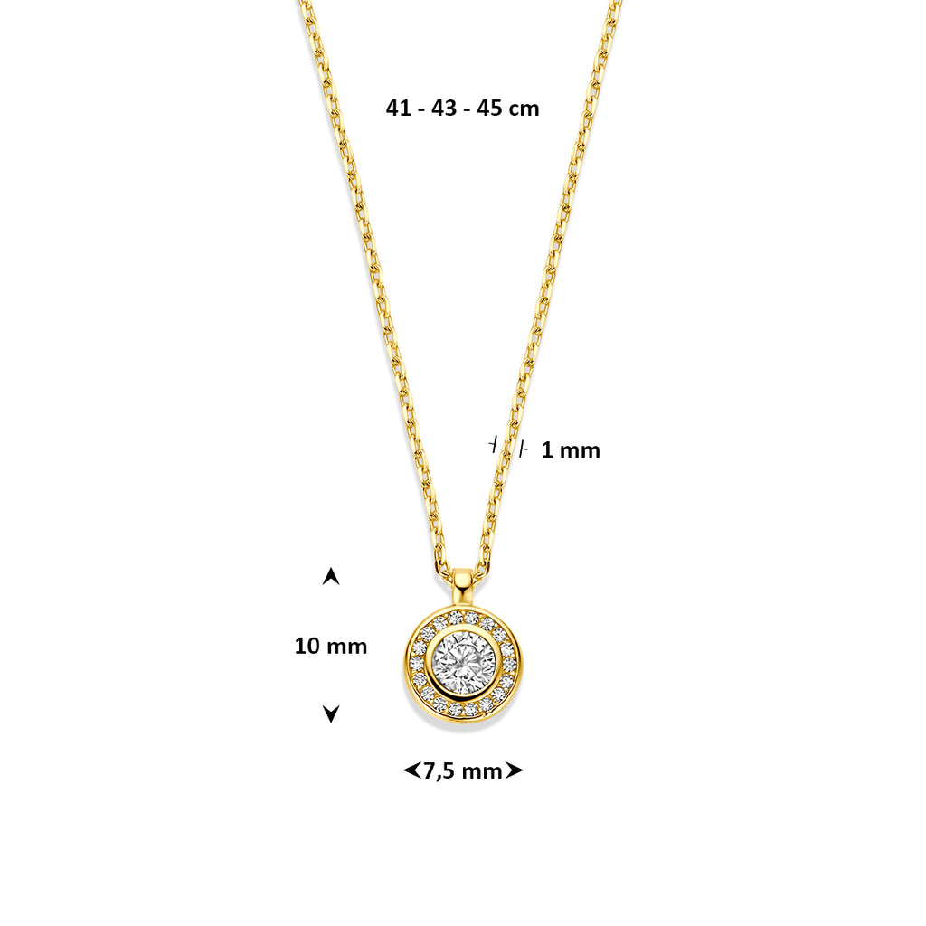 collier zirkonia 41 - 43 - 45 cm 14K geelgoud