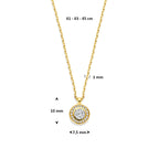 collier zirkonia 41 - 43 - 45 cm 14K geelgoud
