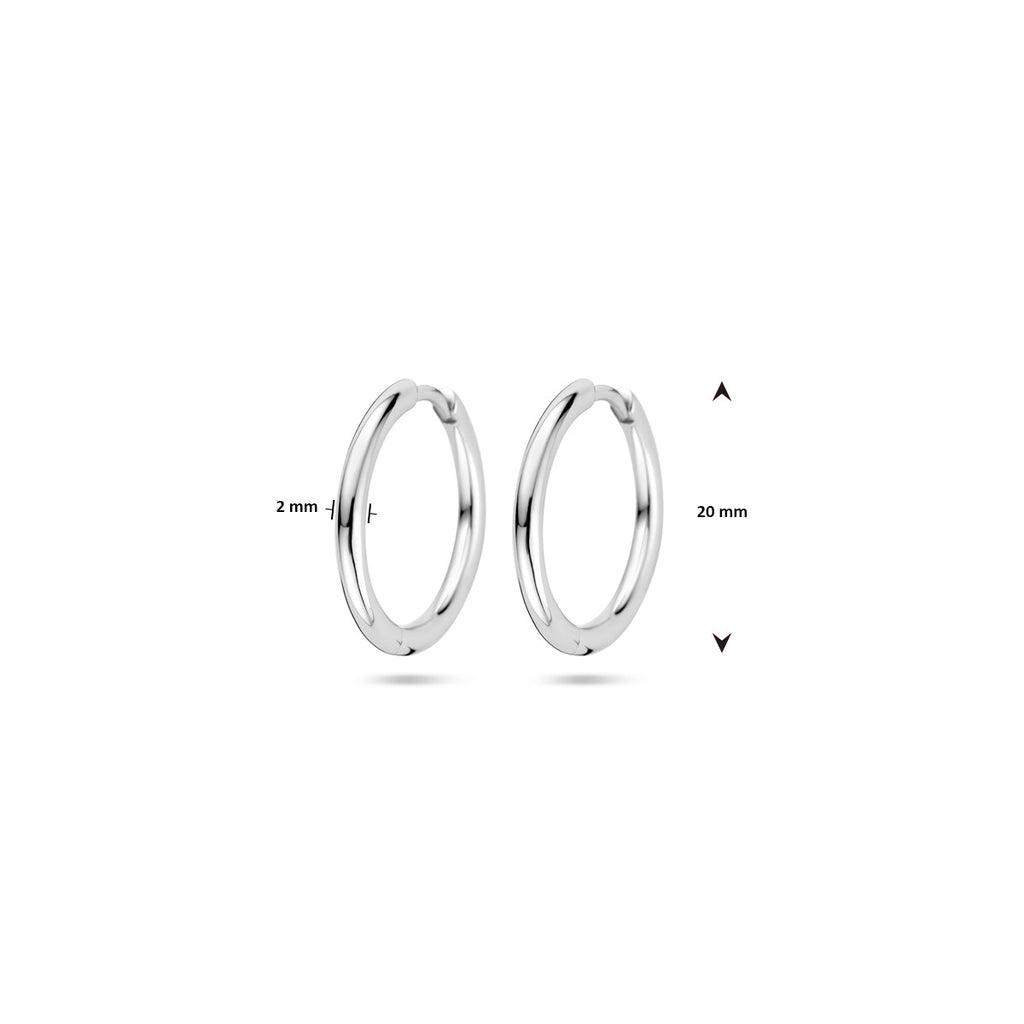klapoorringen rond 2,0 mm zilver gerhodineerd