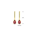 Ohrhänger Granat 19 mm 14K Gelbgold