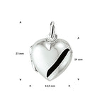 Medaillon Herz 14 mm Silber Weiß