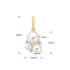 hanger parels en zirkonia 11 mm 14K geelgoud