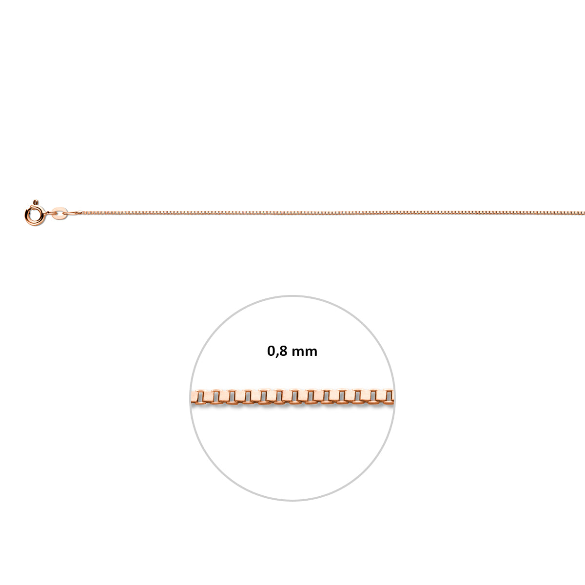 venetiaans 0,8 mm 14K roségoud