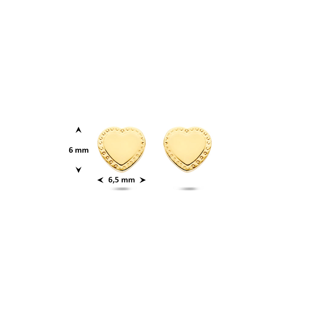 Ohrstecker Herz 6 mm 14K Gelbgold