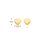 Ohrstecker Herz 6 mm 14K Gelbgold