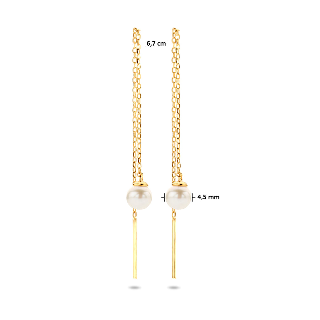9k doortrekoorbellen parel 67 mm 9K geel