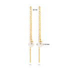 9k doortrekoorbellen parel 67 mm 9K geel
