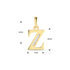 Anhänger Buchstabe Zirkonia 14K Gelbgold