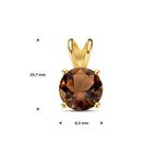 hanger rookkwarts 14K geelgoud