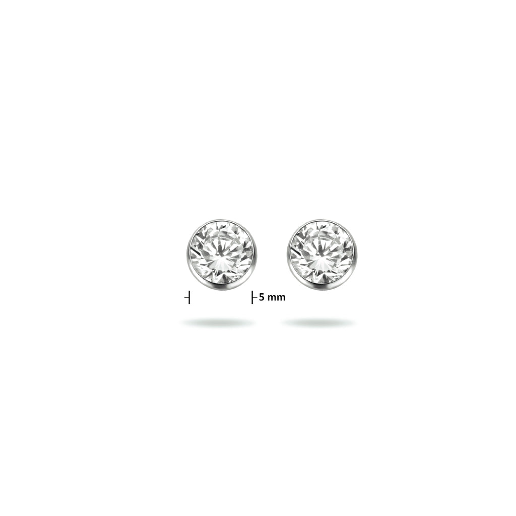 oorknoppen zirkonia zilver wit