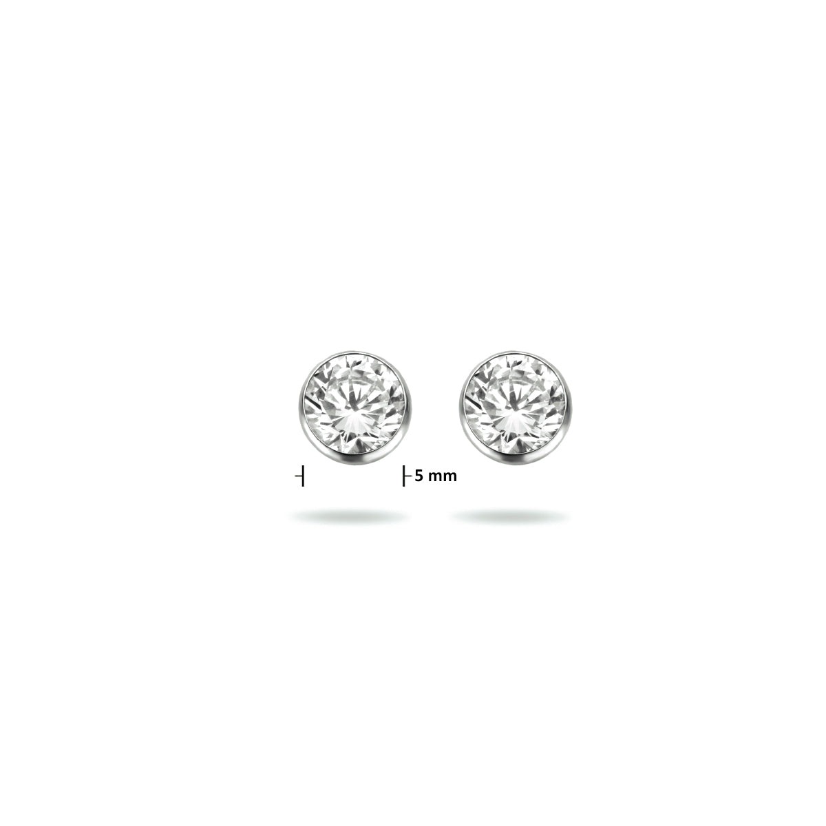 oorknoppen zirkonia zilver wit