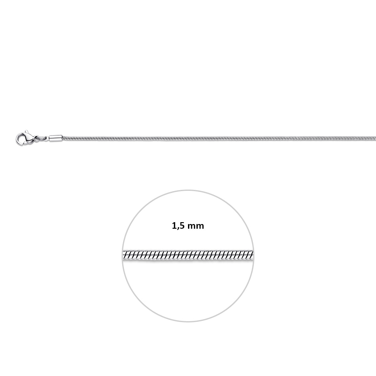Schlauch um 1,5 mm Edelstahl