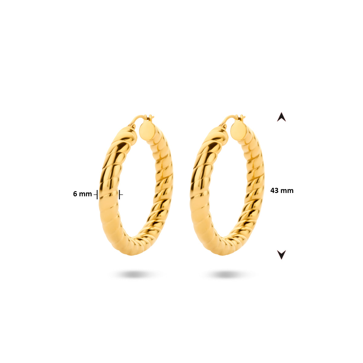 oorringen ion plating 43 mm edelstaal