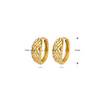 klapoorringen gevlochten 13 mm 14K geelgoud