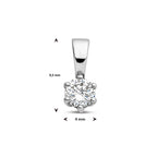 hanger zirkonia 9,5 mm 14K witgoud