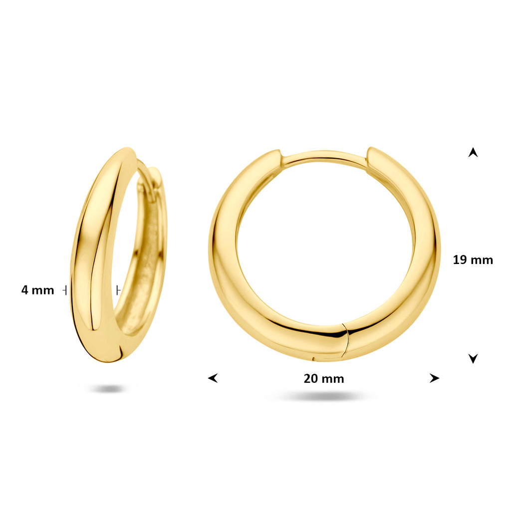 klapoorringen buis 4 mm 1 micron zilver verguld (geel)