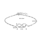 Armband Infinity Zirkonia 15,5 + 2,5 cm Silber rhodiniert