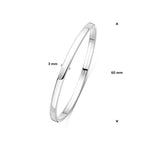 bangle dop vlakke buis 3 x 60 mm zilver wit