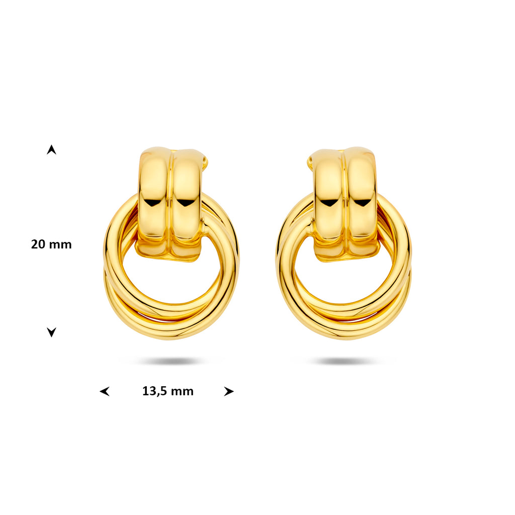 stekeroorringen 20 mm 1 micron zilver verguld (geel)