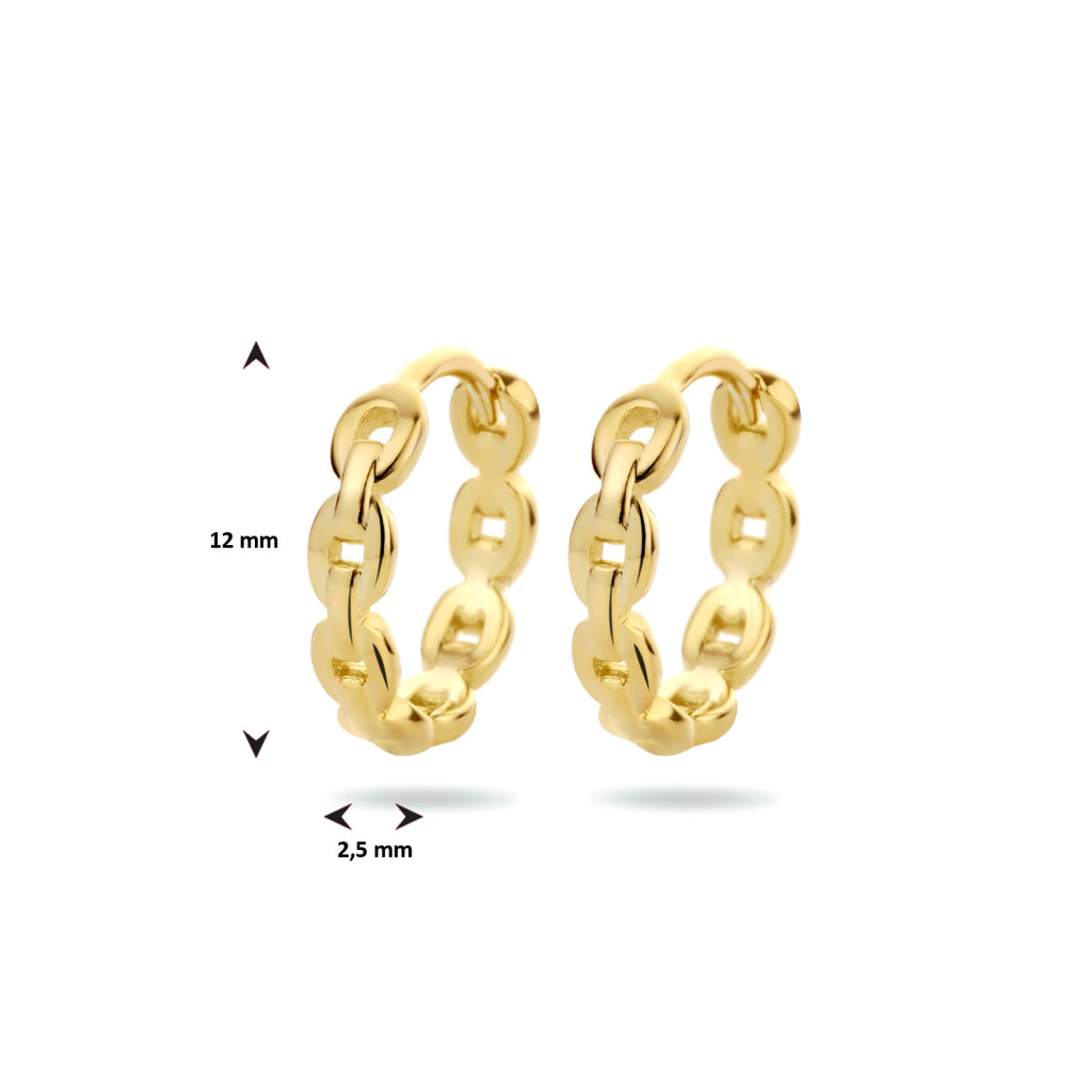klapoorringen schakel 1 micron zilver verguld (geel)