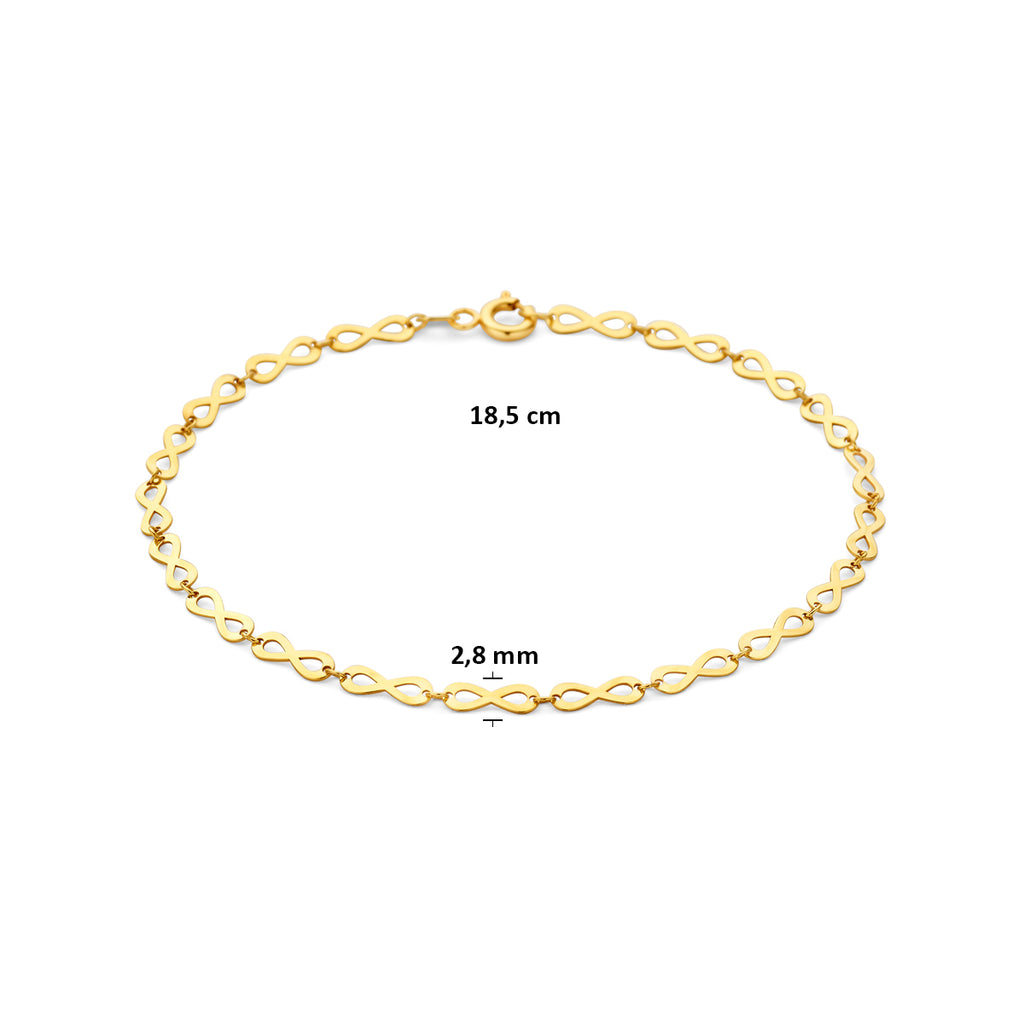 Armband Infinity 2,8 mm 18,5 cm 14K Gelbgold