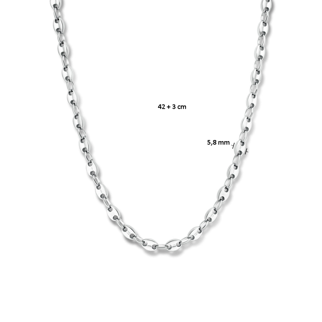 Halskette Kaffeebohne 42 + 3 cm Edelstahl