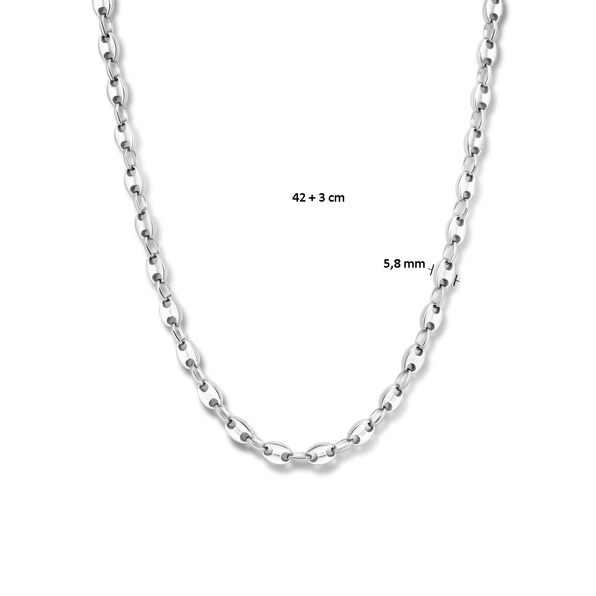 Halskette Kaffeebohne 42 + 3 cm Edelstahl